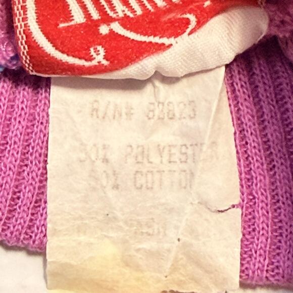 Vintage Ginni's Girl Sweater Womens Large Dolman Striped Mock Neck Made USA 80s - Picture 4 of 8